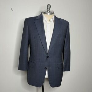 Miller Brothers Men's 44R Custom Quality Blue Check Blazer‎
